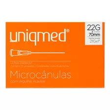 Microcânula 22g 0,70mm Ag. Auxiliar 21g - 12 Un Uniqmed