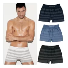 Pack X3 Andros Boxer Algodon Melange Rayado Hombre A 5106