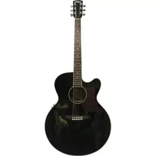 Guitarra Electroacústica Vintage Vecj100 Blk Gloss Black