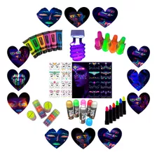 Pack Full Fluor, Fiesta Neon, Tiktok, Brillo Con Luz Uv