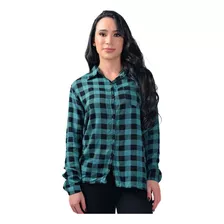 Camisa Xadrez Feminina Estilosa Casual Festa Estampada