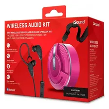 Isound Wireless Audio Kit Parlante + Audifono Rosado 6919