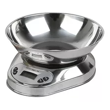 Pesa De Cocina Full De Acero Inoxidable 5kg 1gr Con Bowl Ace Capacidad Máxima 5 G Color Gris