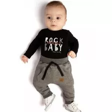 Roupa De Bebê Menino Conjunto Body E Calça - Baby Rock