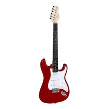 Guitarra Elétrica Giannini Standard G-100 De Choupo Translucent Red E White Shell Verniz Com Diapasão De Madeira Técnica