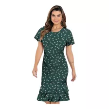 Vestido Feminino Justo Floral Casual Social Moda Evangélica