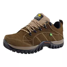 Bota Coturno Masculino Couro Legítimo Cadarço Palmilha Gel