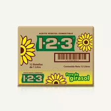 Aceite 1-2-3 Puro De Girasol Caja Con 12 Botellas De 1 Litro