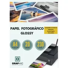 Papel Fotográfico Glossy 230grs Tamaño A4 // 20 Hojas