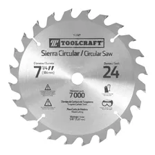 Disco Sierra Circular 7-1/4 5/8 24 Dientes Toolcraft Tc2327