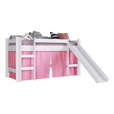 Cama Infantil Menino/menina Com Escorregador E Cortina