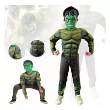 Traje Músculo Hulk Infantil + Máscara No Luminosa Disfraz -hulk Con Musculos Excelente Calidad Hulk Original Marvel