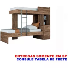 Cama Beliche Solteiro + Nicho E Gaveta 