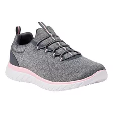 Tenis Para Dama Deportivo Athletic Works Sin Cordon Gris