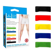 Kit 5 Faixas Elásticas Para Exercícios Yoga Pilates Treino 