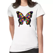 Camiseta Autista Borboleta Autismo Feminina Masculin Premium