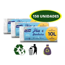 150 Saco De Lixo Branco Perfumado 10 Litros Biodegradável