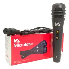 Microfone Profissional Dinâmico Com Fio Cabo De 1,2m Preto 