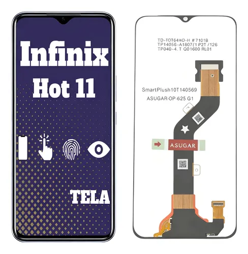 Infinix Tela Infinix Hot 11 / X689 / Smart 6 Plus Display Sem Aro + Pelicula