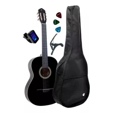 Kit Completo Violão Giannini N-14 Acústico Nylon Start Bk