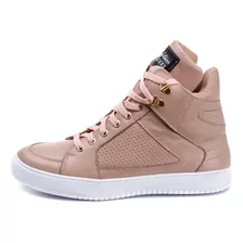 Ténis Academia Bota Sneaker Cano Médio Resistente 100% Couro