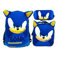 Mochila, Lonchera Y Lapicera Sonic Original Primaria