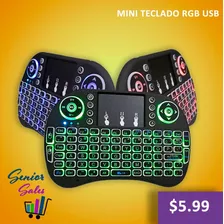 Mini Teclado Inalámbrico De Luces Rgb Tv Box Nuevo Sellado