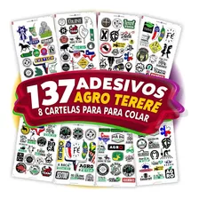 Adesivos Para Garrafa De Tereré Agro Kit 8 Cartelas + Brinde