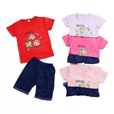 Set 2 Piezas Verano Polera Y Short Niña Af-19 & Af-20