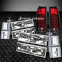 For 94-98 C10 C/k Chrome Headlights+corner+bumper+red T Spd1