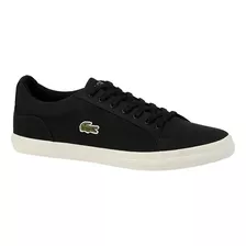 Zapatillas Lacoste Lerond Hombre Negro Lona Suela Blanco