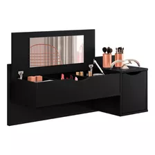 Tocador Suspendido - Muebles Web - Con Espejo - Modelo Blush - Color Negro