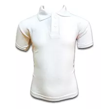 Playera Escolar Cuello Polo Blanca Algodón Manga Corta 3 Pk