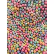 200 Cuentas Plástico 6mm Colores Pasteles. Oferta!