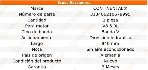 Banda 940 Mm Acc Monte Carlo V8 5.0l 85/87 Continental D/h Foto 4