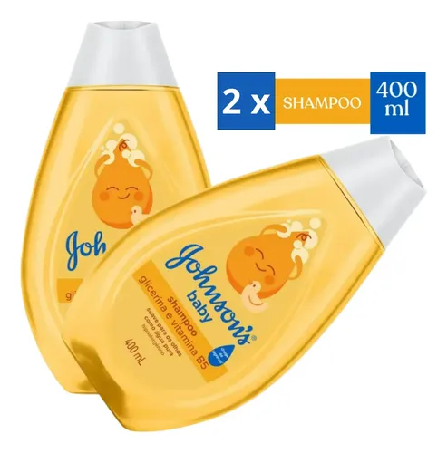 Kit 2 Shampoos Johnsons Baby 400 Ml Glicerina E Vitamina B5