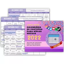 Calendário De Conteúdo Para Rede Social