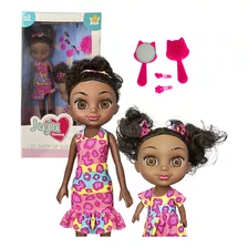Boneca Menina Mamãe E Filhinha Negras Com Acessórios Natal