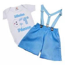 Roupa Infantil Coelhinho Mesversário Minha Primeira Pascoa