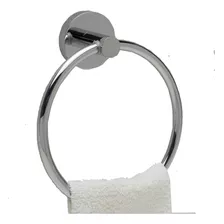 Porta Toalha Suporte Toalheiro Circular Para Banheiro Parede 18cm Inox Luuk Young C12260 Prateado Cromado