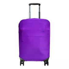 Funda Maleta Viaje Protector Equipaje Con Bolsa De Seguridad Color Violeta Mediana