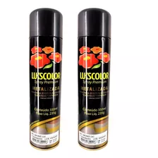 2 Tinta Spray Met Bronze Exterior 350ml Multi Uso Lukscolor