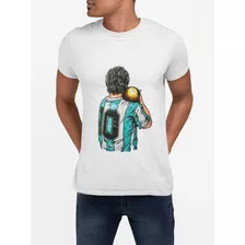 Polera Maradona El 10 Copa Mundial Futbol Estampada Algodon