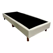 Base Cama Sommier Una Plaza 80x190 Tapizado Eco Cuero