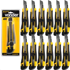 Estilete Profissional Emborrachado Vonder 18mm Kit 12 Unid