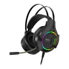 Auriculares Gamer Para Pc Con Micrófono Ajustable Color Negro Color De La Luz Arcoiris