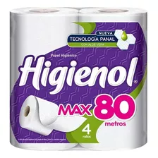 Nuevo Mas Blanco!!! Higiénico Higienol Max 80 Mts 4 Rollos*