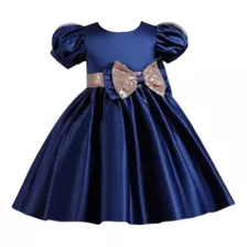  Vestido Princesa Azul Niña Fiesta Bautizo Navidad T 2-12 