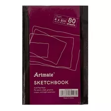 Cuaderno Artmate Sketchbook Boceto 10.2x15.2 Cm 80 Hjs 110gr Color Negro