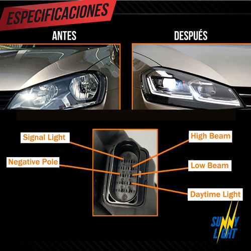 Faros Led+xenon Vw Golf 7 Tipo Mk7 Drl Secuencial 2014-2017 Foto 5